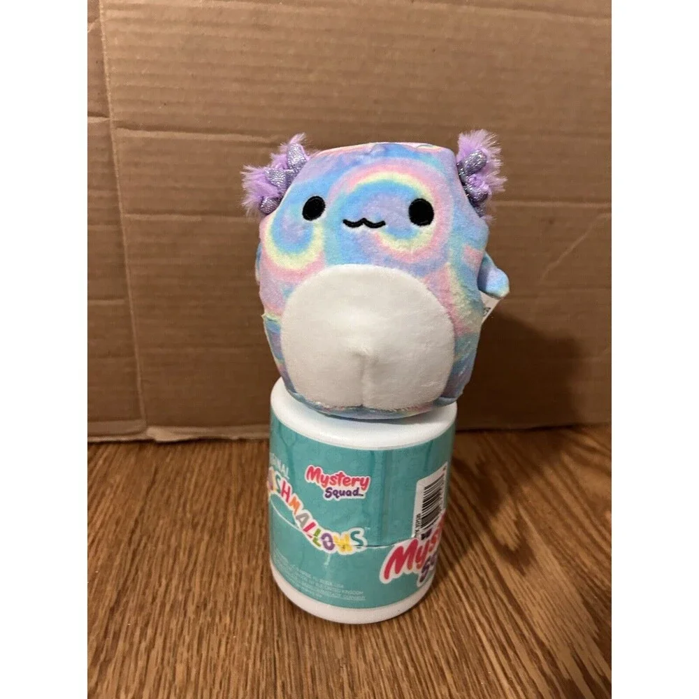 Squishmallow Delphine Axolotl Blue Pink Yellow Tie Dye 4”